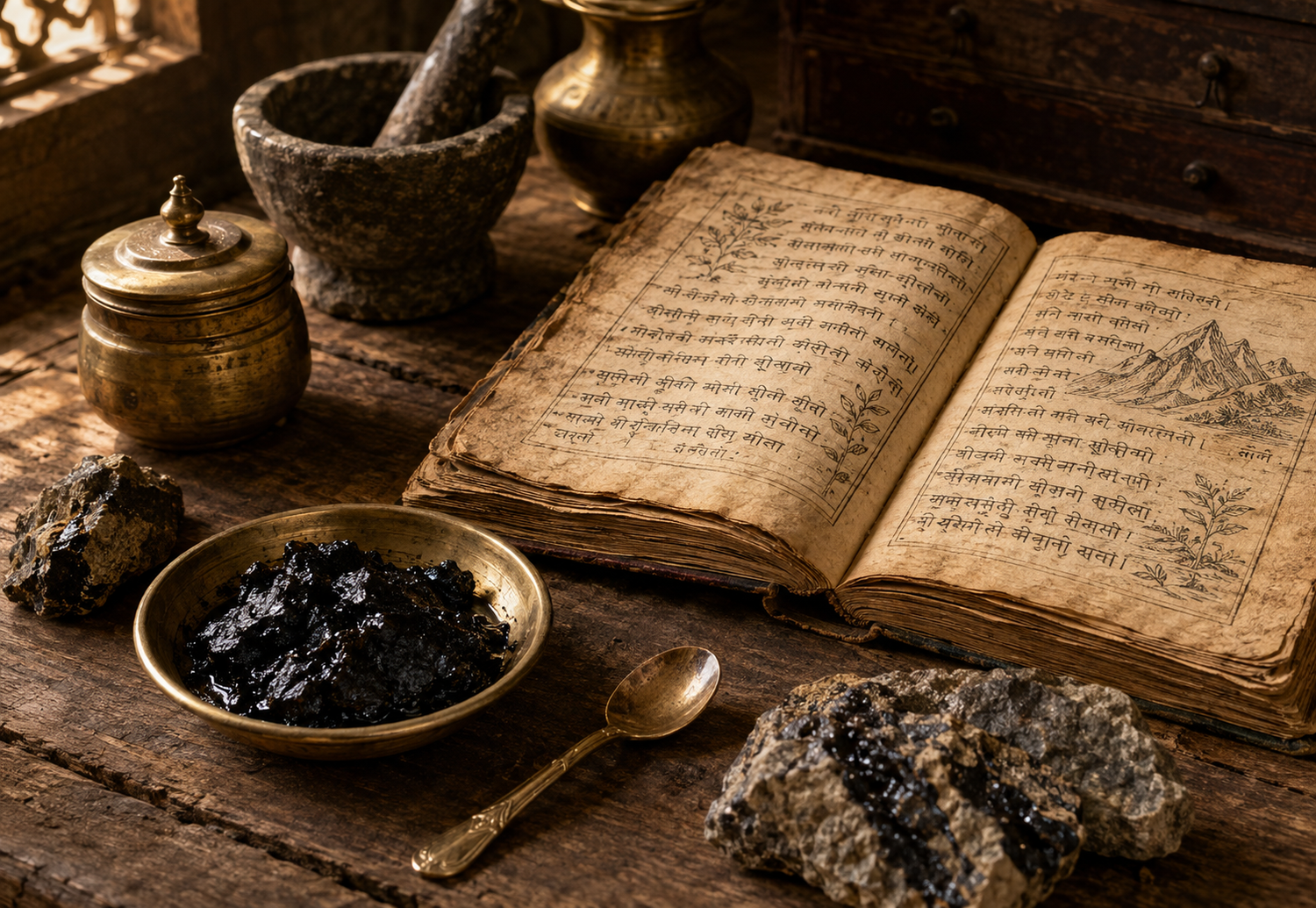 Ayurvedic manuscript and traditional preparation